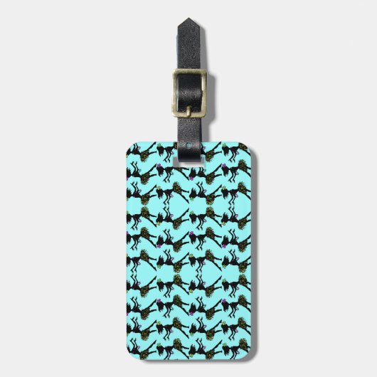 レトロのハワイのフラのダンスの荷物のバッグのラベル ラゲッジタグ (正面縦)