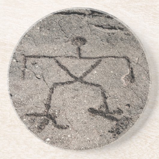 レトロのハワイの岩石彫刻-ヴィンテージの岩石彫刻 コースター (正面)