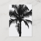 レトロのハワイの熱帯ヤシの木のシルエットの黒 名刺 (正面)