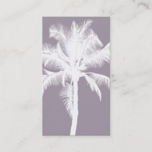 レトロのハワイの熱帯ヤシの木のヴィンテージの紫色 名刺