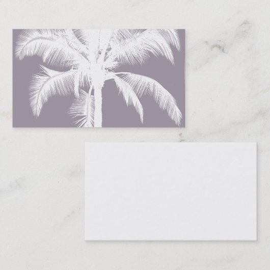 レトロのハワイの熱帯ヤシの木のヴィンテージの紫色 名刺 (正面/裏面)