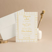 レトロのハンドドロードパンのオーブン天使の赤ちゃんシャワー 招待状