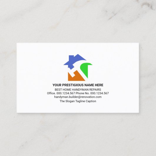 レトロのハンドマニツールのモチーフ、奇数ジョブワーカー 名刺 (裏面)