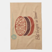 レトロのハンバーガー キッチンタオル (縦)