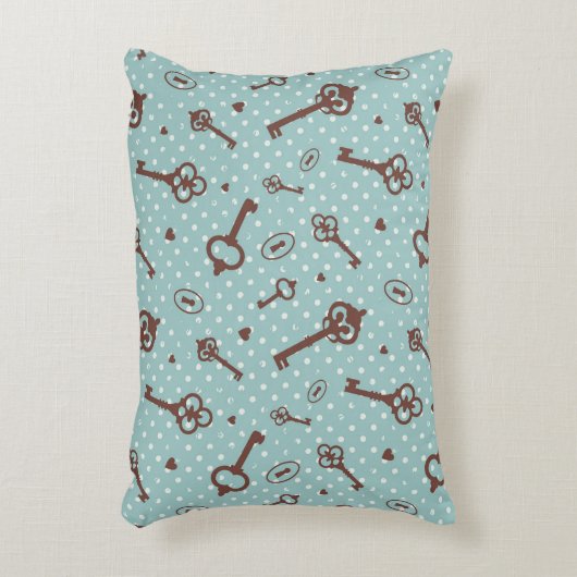 レトロのバレンタインの鍵 アクセントクッション (正面(垂直))