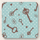 レトロのバレンタインの鍵 コースター (正面)