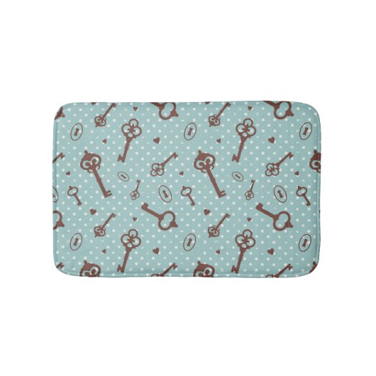 レトロのバレンタインの鍵 バスマット (正面)