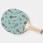 レトロのバレンタインの鍵 卓球ラケット (横)