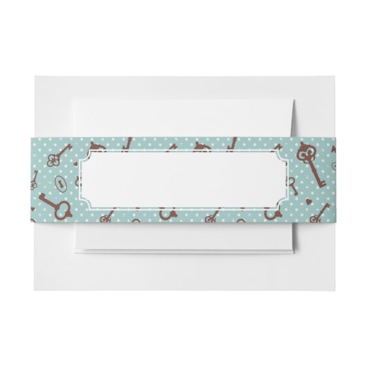 レトロのバレンタインの鍵 招待状ベリーバンド (正面例)