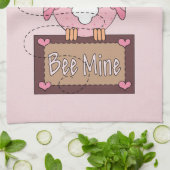 レトロのバレンタインデーのフクロウ キッチンタオル (折り畳み)