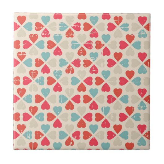 レトロのバレンタインデーパターン タイル (正面)