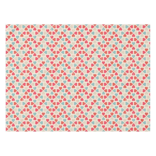 レトロのバレンタインデーパターン テーブルクロス (正面(横))