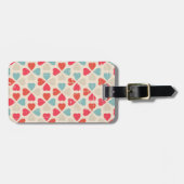 レトロのバレンタインデーパターン ラゲッジタグ (正面横)