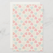 レトロのバレンタインデーパターン 便箋 (正面/裏面)