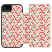 レトロのバレンタインデーパターン INCIPIO iPhoneウォレットケース (フォリオ Open)