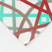 レトロのパターン(赤、白、ターコイズ)。 フリースブランケット (角)