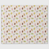 レトロのパディングスナックみんなでパーティーに行こう ラッピングペーパー (フラット)