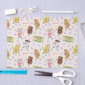 レトロのパディングスナックみんなでパーティーに行こう 薄葉紙 (クラフト)