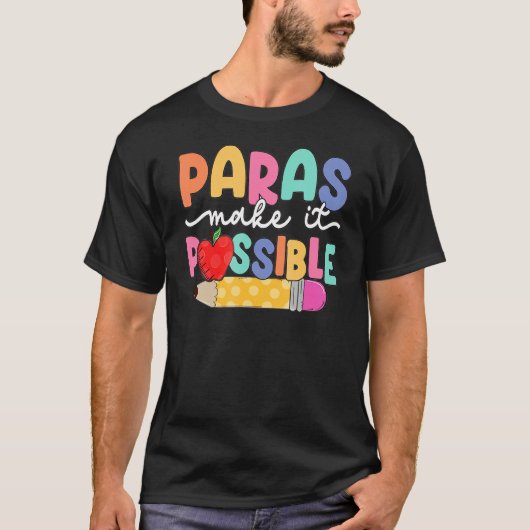 レトロのパラスを可能にするParaprofessional Teac Tシャツ (正面)