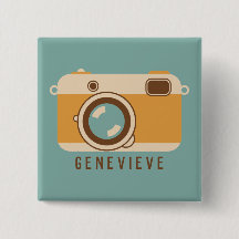 レトロのパーソナライズされたカメラピンまたはボタン