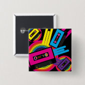 レトロのパーティーのデザイン 缶バッジ (正面&裏面)