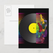 レトロのパーティーの背景 インビテーションポストカード (正面/裏面)