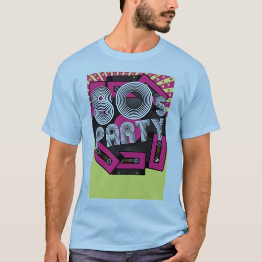 レトロのパーティーの背景 Tシャツ (正面)