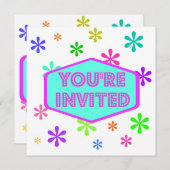 レトロのパーティー 招待状 (正面/裏面)