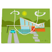 レトロのパーム・スプリングスの家のギフトバッグ ラージペーパーバッグ (正面)