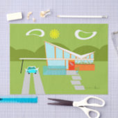 レトロのパーム・スプリングスの家のティッシュペーパー 薄葉紙 (クラフト)