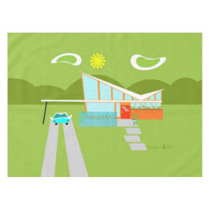 レトロのパーム・スプリングスの家のテーブルクロス テーブルクロス