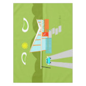 レトロのパーム・スプリングスの家のテーブルクロス テーブルクロス (正面)