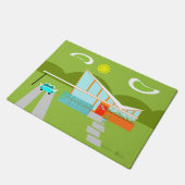 レトロのパーム・スプリングスの家のドア・マット ドアマット (アングル)