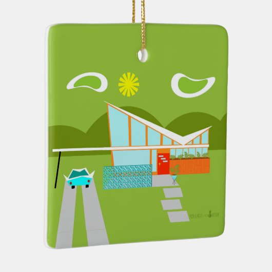 レトロのパーム・スプリングスの家の休日のオーナメント セラミックオーナメント (右)