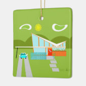 レトロのパーム・スプリングスの家の休日のオーナメント セラミックオーナメント (左)