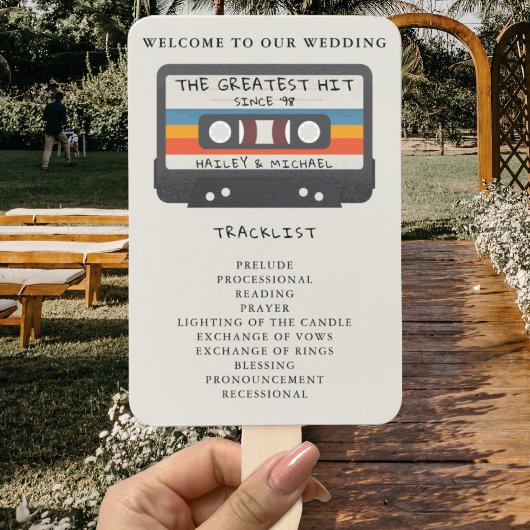レトロのヒット素晴らしカセット結婚式 プログラム ハンドファン