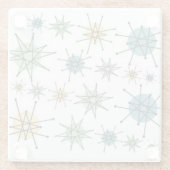 レトロのヒップスターの幾何学的な原子スターバスト ガラスコースター (裏面)