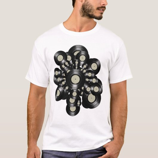 レトロのビニールのLP記録 Tシャツ (正面)