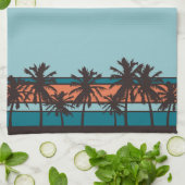 レトロのビーチの台所タオル キッチンタオル (折り畳み)