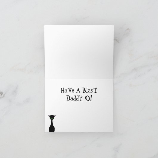 レトロのビート族のボンゴのカスタムな年齢のバースデー・カード カード (内部)