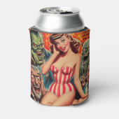 レトロのピンアップとモンスター 缶クーラー (缶裏面)