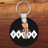 レトロのピンアップ キーホルダー (正面)