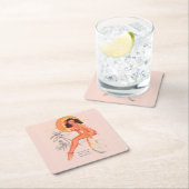 レトロのピンアップ スクエアペーパーコースター (インサイチュ)