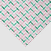 レトロのピンクおよび緑の千鳥格子のな格子縞パターン 薄葉紙 (詳細)