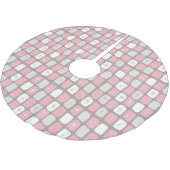 レトロのピンクのスターバストのクリスマスツリーのスカート ブラッシュドポリエステルツリースカート (アングル)