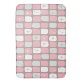 レトロのピンクのスターバストのバス・マット バスマット (正面縦)