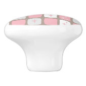 レトロのピンクのスターバストの陶磁器のノブ セラミックノブ (側面)
