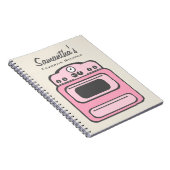 レトロのピンクのストーブのレシピのノート ノートブック (右側)