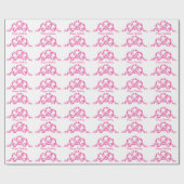 レトロのピンクのフランスのなリボンの弓ハッピーバースデー ラッピングペーパー (フラット)