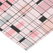 レトロのピンクの格子およびスターバストのテーブルのランナー ショートテーブルランナー (コーナー)